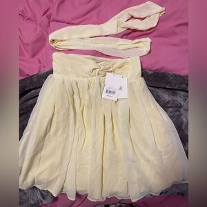 Peppermayo Soft Yellow Satin Dress